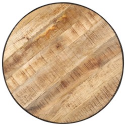 Table basse Noir 68x68x36 cm Bois massif de manguier brut 