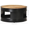 Table basse Noir 68x68x36 cm Bois massif de manguier brut 