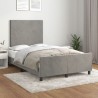Cadre de lit sans matelas gris clair 120x190 cm velours 