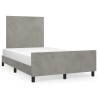 Cadre de lit sans matelas gris clair 120x190 cm velours 