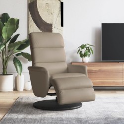 Fauteuil inclinable avec repose-pieds cappuccino similicuir 