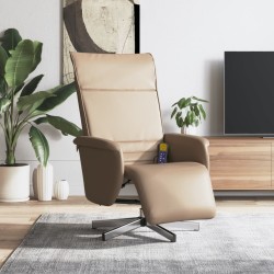 Fauteuil inclinable avec repose-pieds cappuccino similicuir 