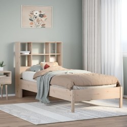 Lit bibliothèque sans matelas 90x200 cm bois de pin massif 