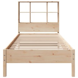 Lit bibliothèque sans matelas 90x200 cm bois de pin massif 