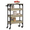 Chariot de cuisine chêne sonoma 53x20x76 cm bois d'ingénierie 