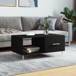 Table basse noir 90x50x40 cm bois d'ingénierie 