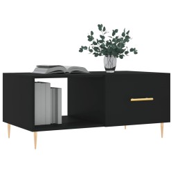 Table basse noir 90x50x40 cm bois d'ingénierie 