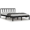 Cadre de lit sans matelas noir bois de pin massif 150x200 cm 