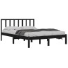 Cadre de lit sans matelas noir bois de pin massif 150x200 cm 