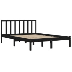 Cadre de lit sans matelas noir bois de pin massif 150x200 cm 