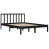 Cadre de lit sans matelas noir bois de pin massif 150x200 cm 