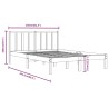 Cadre de lit sans matelas noir bois de pin massif 150x200 cm 