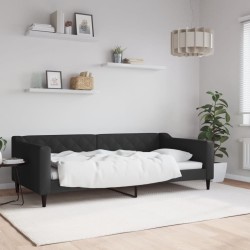 Lit de repos sans matelas noir 100x200 cm tissu 