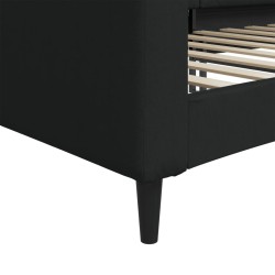 Lit de repos sans matelas noir 100x200 cm tissu 
