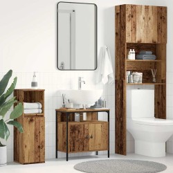 Armoire lavabo de salle de bain vieux bois 60x30x60 cm 