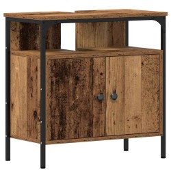 Armoire lavabo de salle de bain vieux bois 60x30x60 cm 