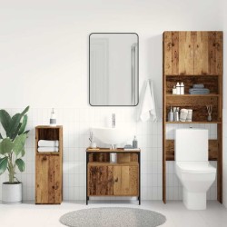 Armoire lavabo de salle de bain vieux bois 60x30x60 cm 