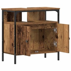 Armoire lavabo de salle de bain vieux bois 60x30x60 cm 