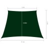 Voile de parasol Tissu Oxford trapèze 3/5x4 m Vert foncé 