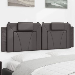 Coussin de tête de lit gris 160 cm similicuir 