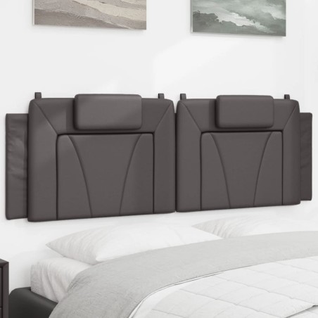 Coussin de tête de lit gris 160 cm similicuir 