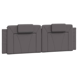 Coussin de tête de lit gris 160 cm similicuir 