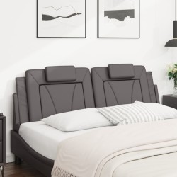 Coussin de tête de lit gris 160 cm similicuir 