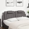 Coussin de tête de lit gris 160 cm similicuir 