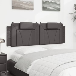 Coussin de tête de lit gris 160 cm similicuir 
