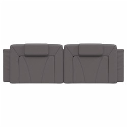 Coussin de tête de lit gris 160 cm similicuir 
