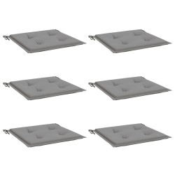 Coussins de chaise jardin lot de 6 gris 50x50x3 cm tissu oxford 