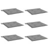 Coussins de chaise jardin lot de 6 gris 50x50x3 cm tissu oxford 