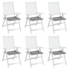 Coussins de chaise jardin lot de 6 gris 50x50x3 cm tissu oxford 