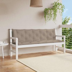 Coussin de banc de jardin taupe 180x(50+50)x7 cm tissu oxford 