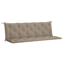 Coussin de banc de jardin taupe 180x(50+50)x7 cm tissu oxford 
