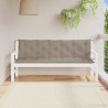 Coussin de banc de jardin taupe 180x(50+50)x7 cm tissu oxford 