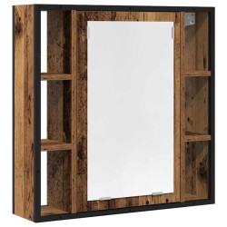 Armoire à miroir de salle de bain vieux bois bois d'ingénierie 
