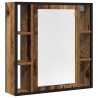 Armoire à miroir de salle de bain vieux bois bois d'ingénierie 