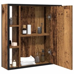 Armoire à miroir de salle de bain vieux bois bois d'ingénierie 