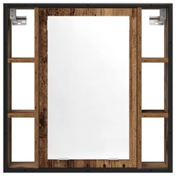 Armoire à miroir de salle de bain vieux bois bois d'ingénierie 
