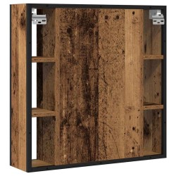 Armoire à miroir de salle de bain vieux bois bois d'ingénierie 