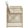 Chaises de jardin avec coussins lot de 4 beige résine tressée 