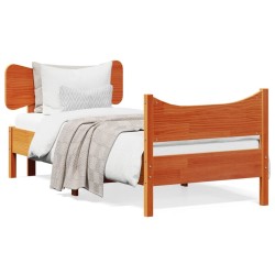 Cadre de lit sans matelas cire marron 100x200cm bois pin massif 