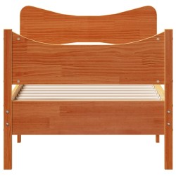 Cadre de lit sans matelas cire marron 100x200cm bois pin massif 