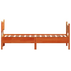 Cadre de lit sans matelas cire marron 100x200cm bois pin massif 