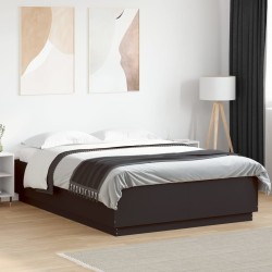 Cadre de lit avec LED sans matelas noir 140x200 cm 