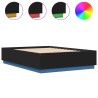 Cadre de lit avec LED sans matelas noir 140x200 cm 