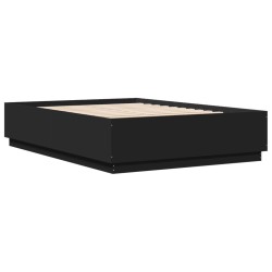 Cadre de lit avec LED sans matelas noir 140x200 cm 