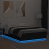 Cadre de lit avec LED sans matelas noir 140x200 cm 