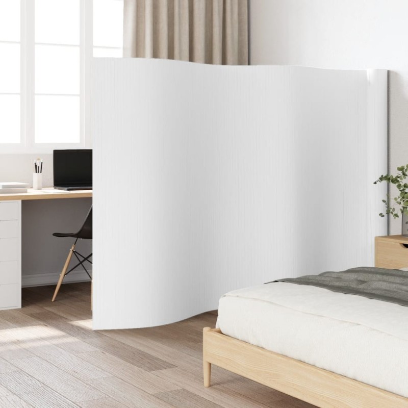 Cloison de séparation blanc 165x800 cm bambou 